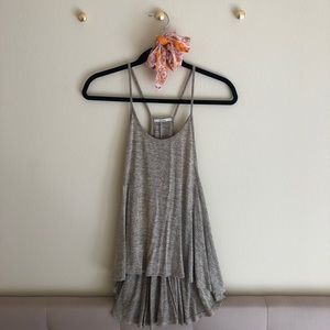 Tan Flowy Tank with Side-Boob